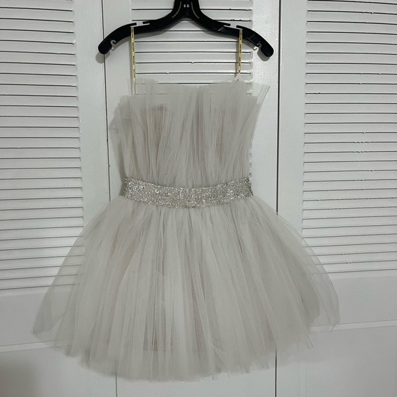 Bronx and Banco NEW Anna Strapless Pleated Tulle Mini Dress - Picture 8 of 14